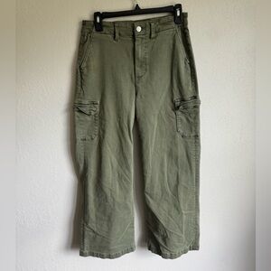 Paige Vintage Ivy Green Carly Cargo with Pockets Pants Womens 27 Casual